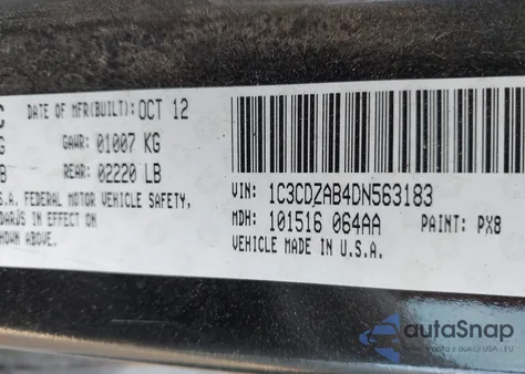 2013 Dodge Avenger Se z USA, uszkodzony, nr VIN 1C3CDZAB4DN563183